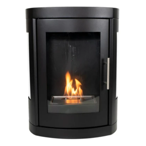 Oregon Wall-Mounted Bioethanol Stove. A traditional, wood stove-like 1.9kW bioethanol fireplace that is easily mounted on the wall without the need for a chimney at The Stove House Ltd., West Sussex.