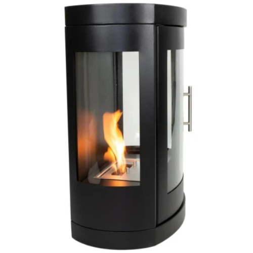 Oregon Wall-Mounted Bioethanol Stove. A traditional, wood stove-like 1.9kW bioethanol fireplace that is easily mounted on the wall without the need for a chimney at The Stove House Ltd., West Sussex.