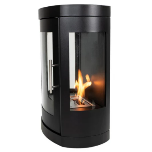 Oregon Wall-Mounted Bioethanol Stove. A traditional, wood stove-like 1.9kW bioethanol fireplace that is easily mounted on the wall without the need for a chimney at The Stove House Ltd., West Sussex.