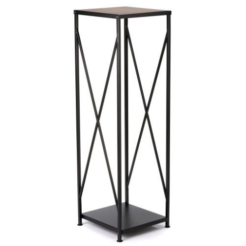 Outdoor Log Rack Black L45 113 cm x 31 cm x 115 cm. Elegant metal firewood holder in black with weatherproof cover for wood storage at The Stove House Ltd. West Sussex.
