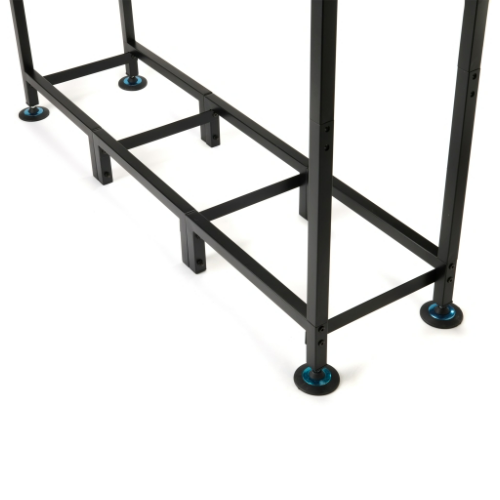 Outdoor Log Rack Black L45 113 cm x 31 cm x 115 cm. Elegant metal firewood holder in black with weatherproof cover for wood storage at The Stove House Ltd. West Sussex.