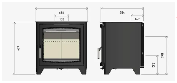 Parkray Aspect 14B Eco Boiler Stove. Eco Design Ready 2022 10.3kW large modern wood burning boiler stove with a large glass door and optional multi-fuel kit at The Stove House Ltd. West Sussex.