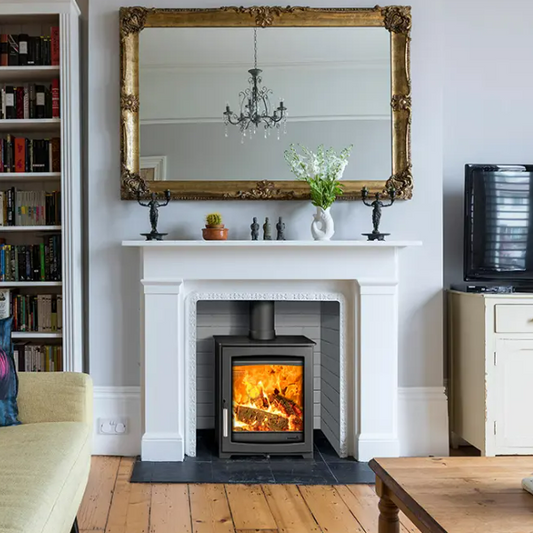 Parkray Aspect 5 Compact Eco Wood.  A sleek, compact, eco design ready wood burner delivers a nominal heat output of 5 kW at The Stove House Ltd. West Sussex.