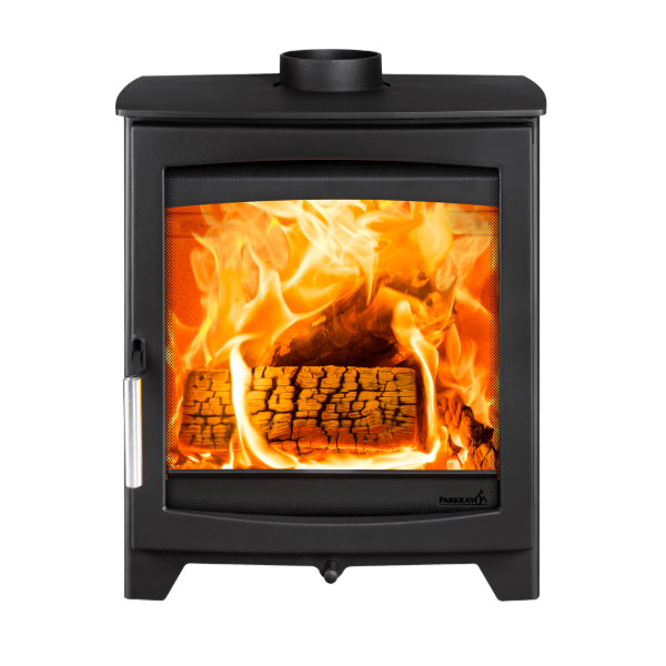 Parkray Aspect 6 Eco Wood. Eco Design Ready 2022 5kW modern wood burning stove with a large glass door and optional multi-fuel kit at The Stove House Ltd. West Sussex.