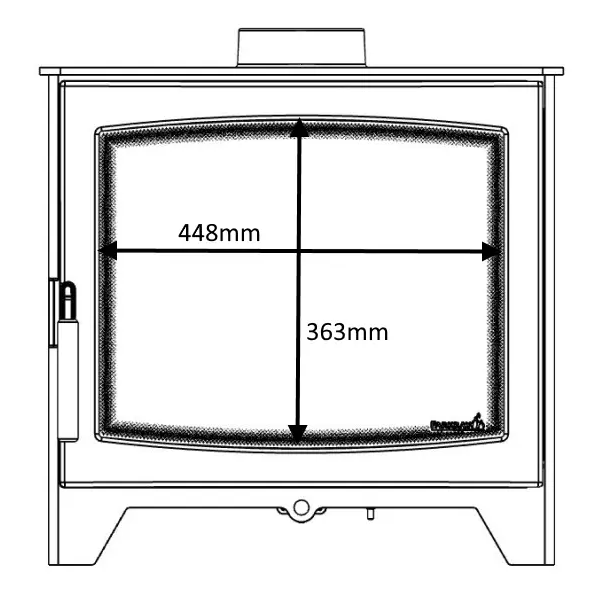 Parkray Aspect 7 Eco. Eco Design Ready 2022 5kW modern wood burning stove with a large glass door and optional multi-fuel kit at The Stove House Ltd. West Sussex.