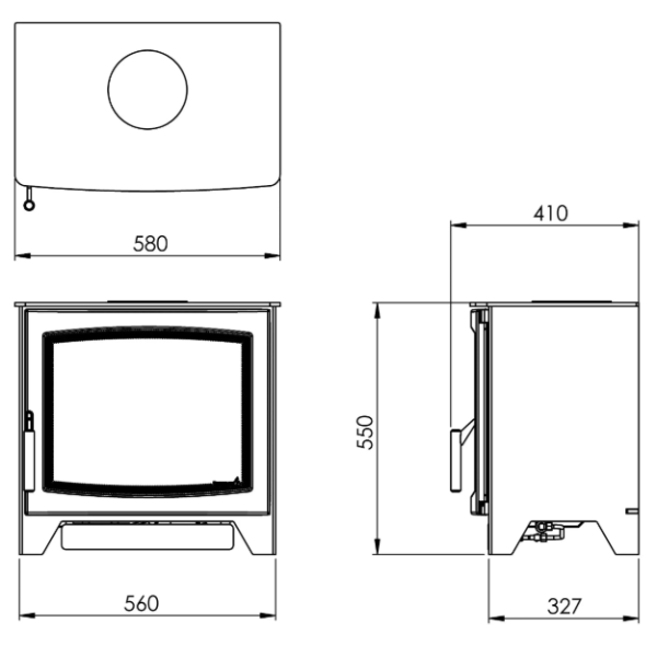 Parkray Aspect Natural Gas Stove. A stylish & innovative gas stove with a large glass door & 2.8-4.4kW heat output, at The Stove House Ltd. West Sussex.