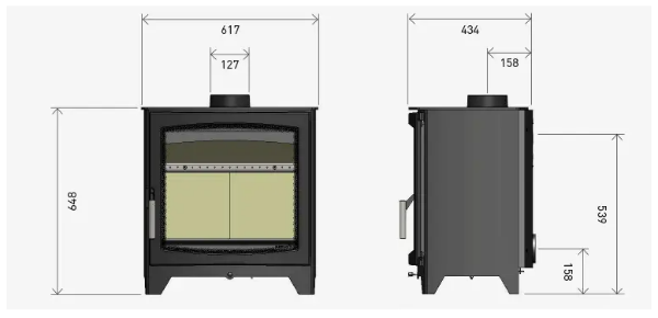 Parkray Aspect 8 Eco. Eco Design Ready 2022 7.5kW modern wood burning stove with a large glass door and optional multi-fuel kit at The Stove House Ltd. West Sussex.