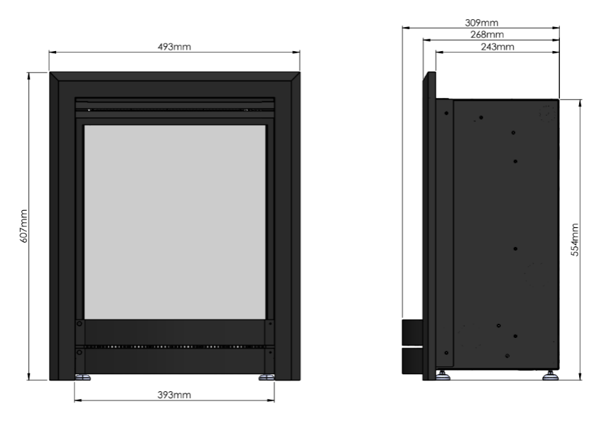Parkray Arc Inset Electric - Pure Flame LCD stove at The Stove House Ltd. West Sussex.