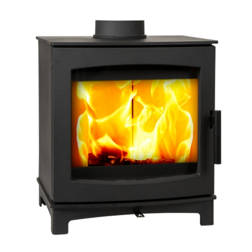 Mi-Fires Tinderbox Small 4.9kW Wood Stove.  ECODesign 2022, Smoke Control Area Exempt, 82.7% Efficient, A+ Energy Rating at The Stove House Ltd. West Sussex.