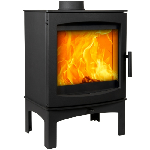Mi-Fires Tinderbox Tall 5kW Wood Stove. ECODesign 2022, Smoke Control Area Exempt, 80.4% Efficient, A+ Energy Rating at The Stove House Ltd. West Sussex.