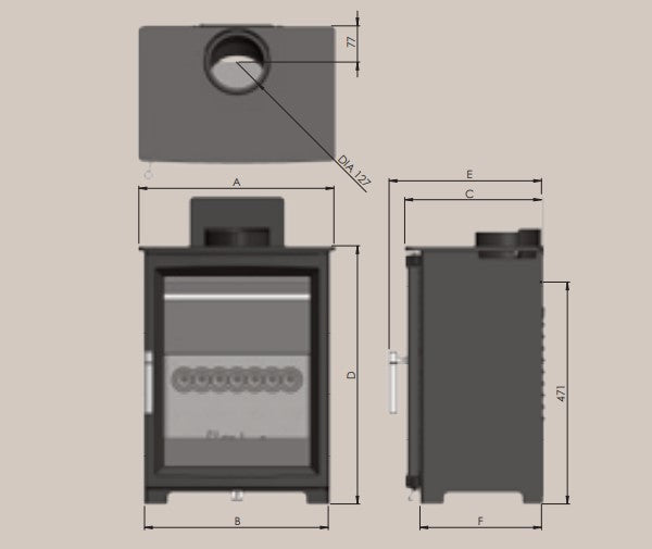 Charlton &amp; Jenrick Woodtec 5 5kW Wood Burning Stove - The Stove House Ltd