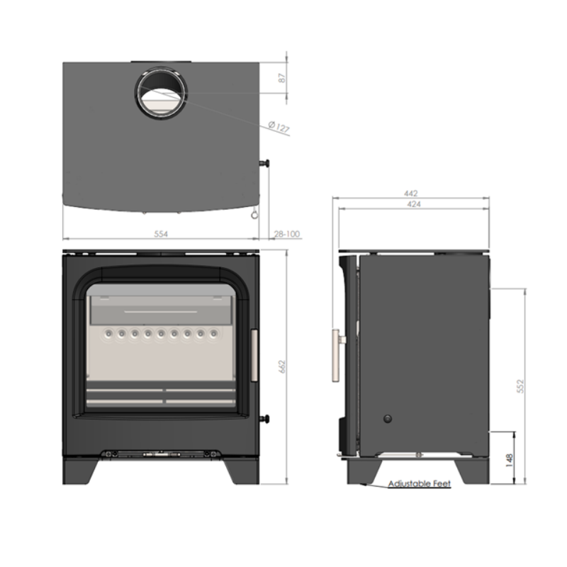 BPV5W Countryman Wide Multi Fuel Stove - The Stove House Ltd