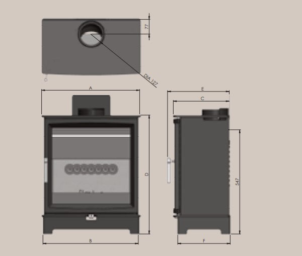 Charlton &amp; Jenrick Woodtec 5W Wide 5kW Wood Burning Stove - The Stove House Ltd