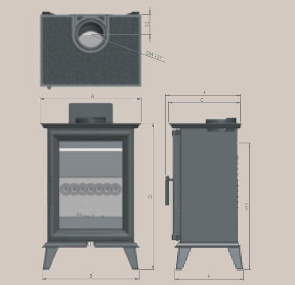 Charlton &amp; Jenrick Woodtec 5 Style 5kW Wood Burning Stove - The Stove House Ltd