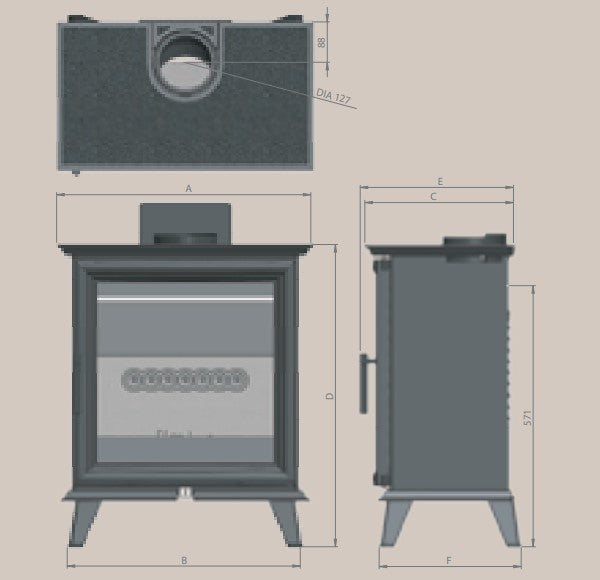 Charlton &amp; Jenrick Woodtec 5 Style Wide 5kW Wood Burning Stove - The Stove House