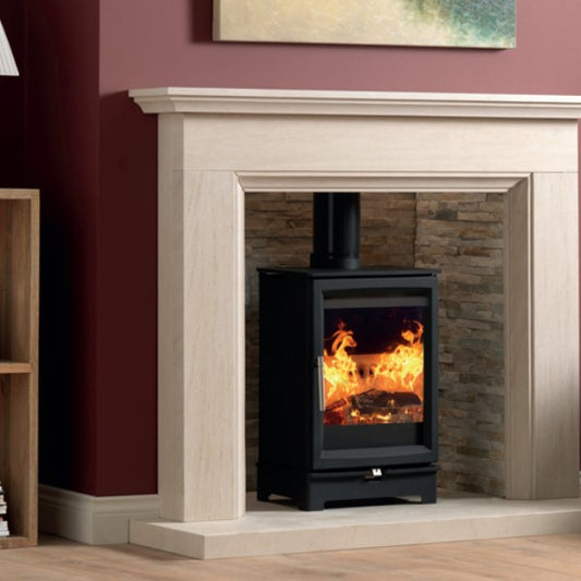 Charlton & Jenrick Ecostar 5 Inset 5kW 3/4 Sided Wood Burning Stove at The Stove House Ltd. West Sussex.