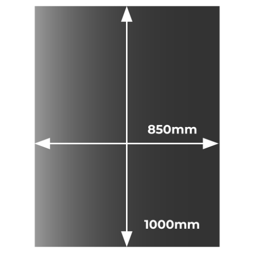 Smoked Rectangular Glass Hearth - 1100 mm x 850 mm x 12 mm. Constructed in tempered clear glass for wood and bioethanol stoves at The Stove House Ltd. West Sussex