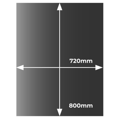 Smoked Rectangular Small Glass Hearth - 800 mm x 720 mm x 12 mm. Constructed in tempered clear glass for wood and bioethanol stoves at The Stove House Ltd. West Sussex