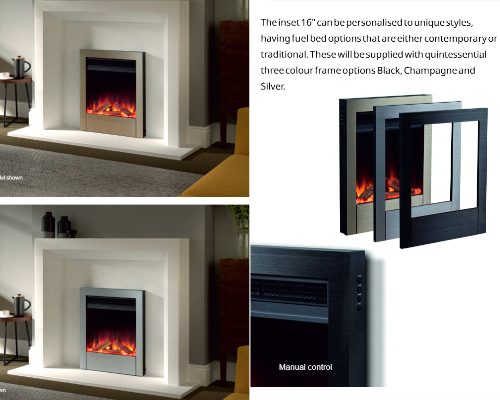 The Toast-e 1.5kW Inset 16" electric fire features advanced 3D LED holographic projection for modern homes and living, and can be controlled with the Smartphone App at The Stove House Ltd. West Sussex.