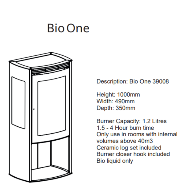 Toast-e Bio One Bioethanol Stove. An innovative, eco-friendly option for heating your home using bioethanol fuel with a large glass window and 1.5 – 4 hour burn time at The Stove House Ltd. West Sussex.