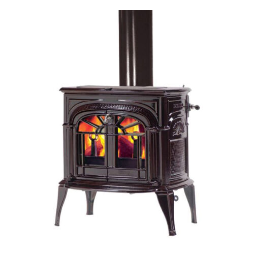 Vermont Castings 2022 Intrepid Cleanburn Wood Stove - Brown Enamel at The Stove House Ltd. West Sussex.