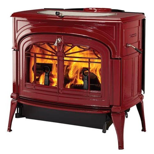 Vermont Castings Defiant Two-In-One Wood Stove - Bordeaux Enamel at The Stove House Ltd. West Sussex.