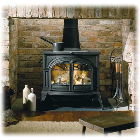 Vermont Castings Defiant Two-In-One Wood Stove - Classic Black at The Stove House Ltd. West Sussex.