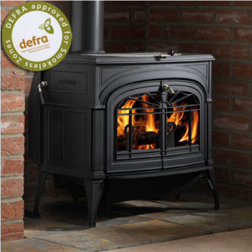 Vermont Castings Encore Two-In-One Wood Stove Lattice Doors - Classic Black at The Stove House Ltd. West Sussex.