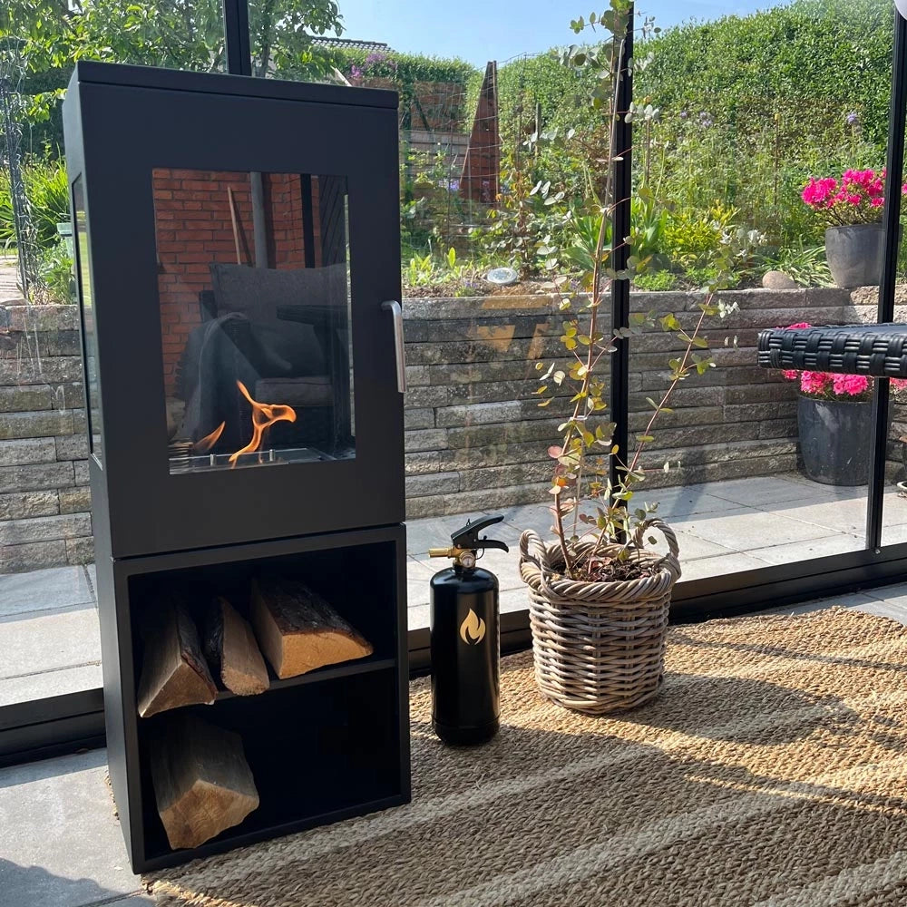 Summer Start-Up Bundle — Cheyenne Bioethanol Stove with Logs, Fuel & Fibreglow - The Stove House