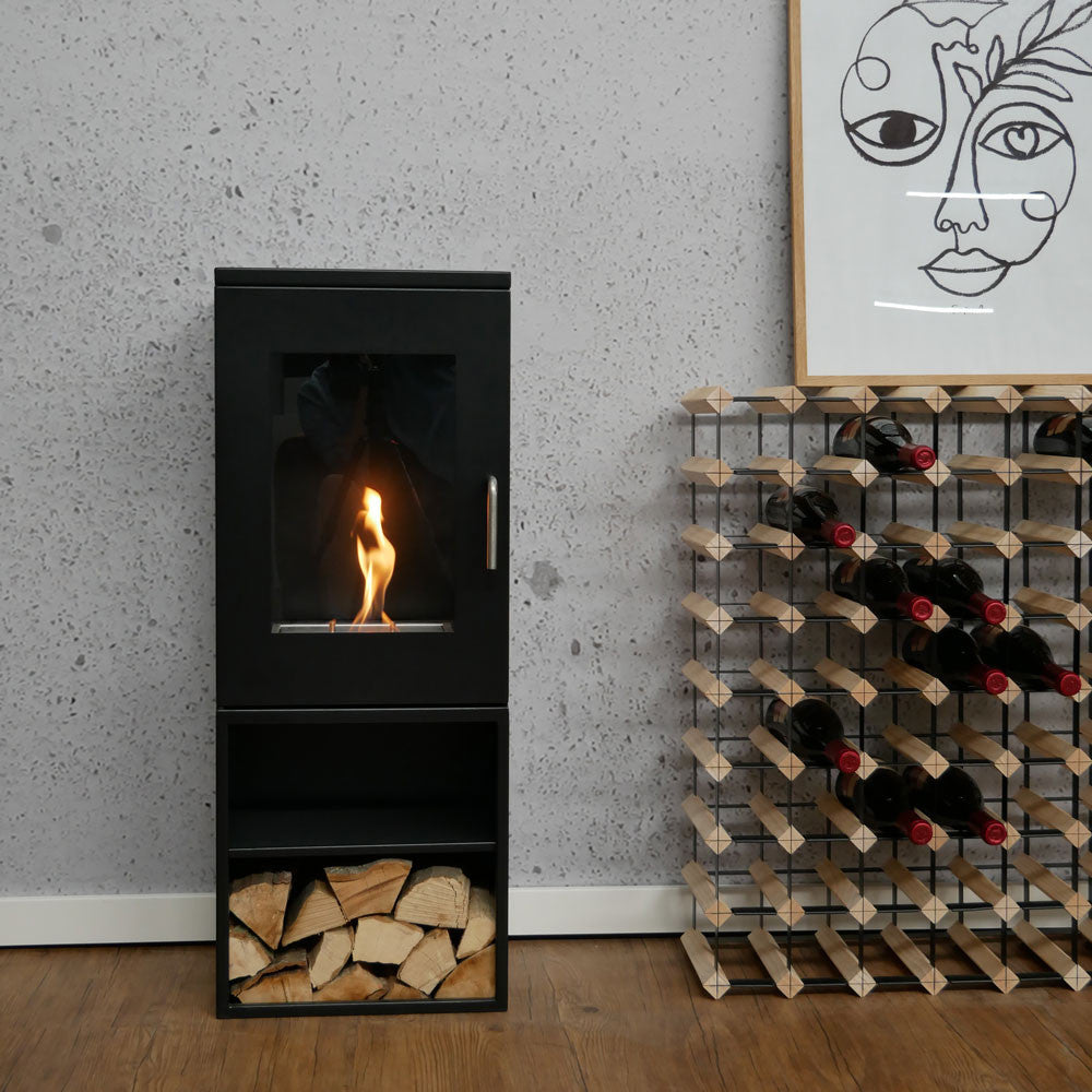 Summer Start-Up Bundle — Cheyenne Bioethanol Stove with Logs, Fuel & Fibreglow - The Stove House