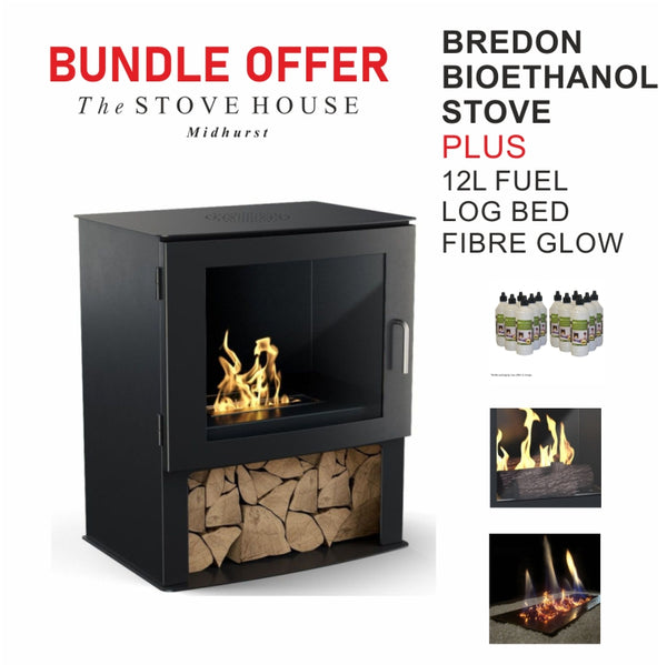 imagin ledbury bioethanol black large stove with log store underneath