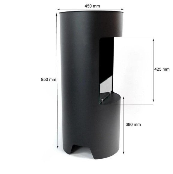  ScandiFlames Montgomery black half glass open fronted free standing bioethanol stove fire from your local bio ethanol fireplace showroom, The Stove House 01730 810931