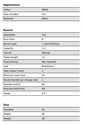  ScandiFlames Montgomery white half glass open fronted free standing bioethanol stove fire measurements from your local bio ethanol fireplace showroom, The Stove House 01730 810931