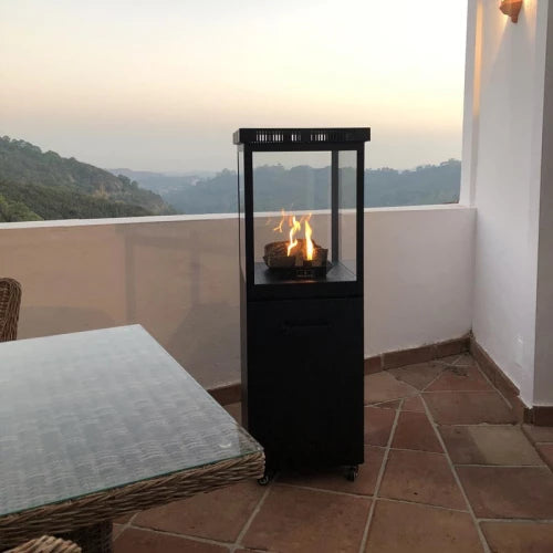 Muztag Mallorca LPG Gas Patio Outdoor Heater with glass top from The Stove House great outdoor heaters from your local stove & fire showroom - The Stove House 01730810931
