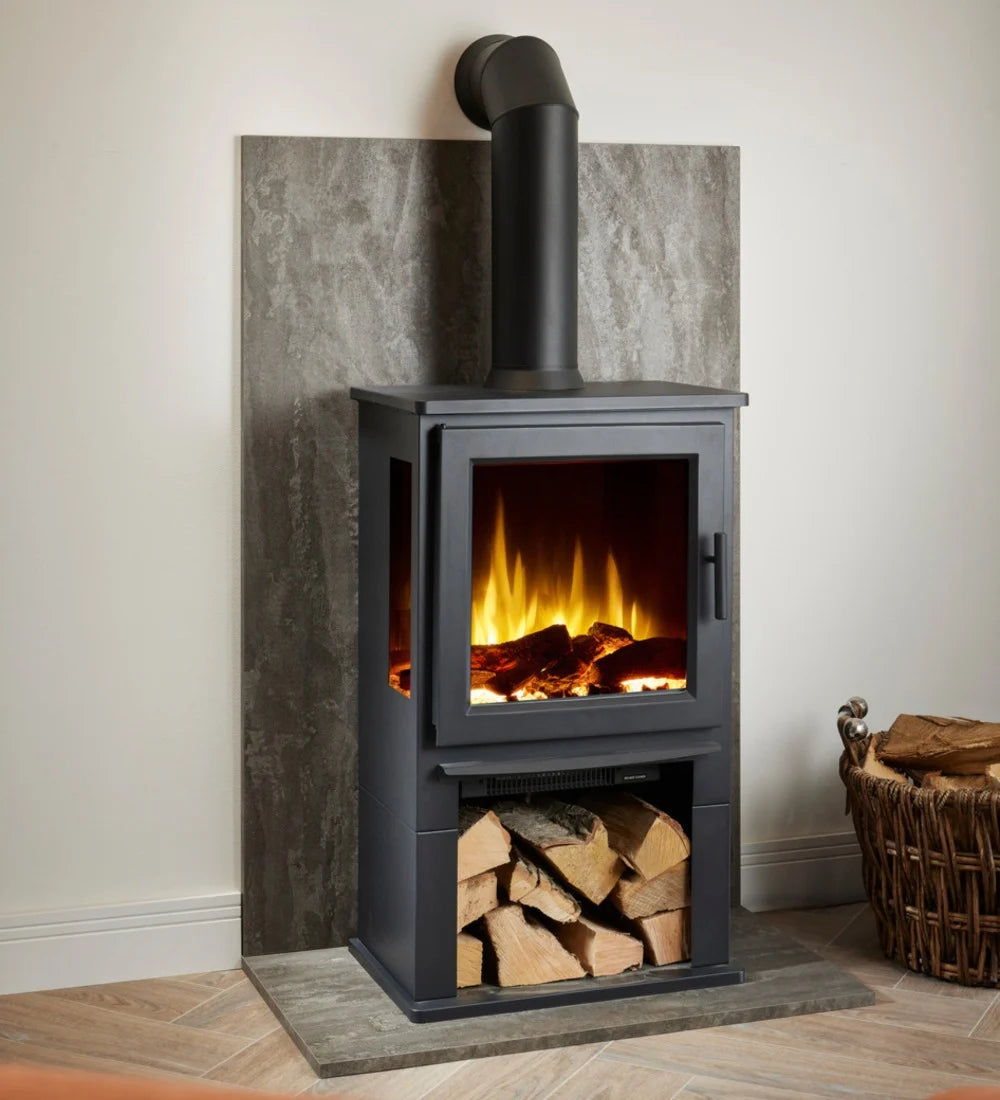Naples 2kW Electric Stove with Log Store - The Stove House