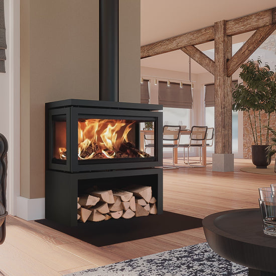 Dik Geurts Vidar Triple Large - Store. 3-Sided 7.9kW Eco Design Ready Wood Stove at The Stove House Ltd. West Sussex.