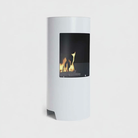 White Stow Bioethanol Stove.  Modern open-fronted stove with no flue required at The Stove House Ltd. West Sussex.