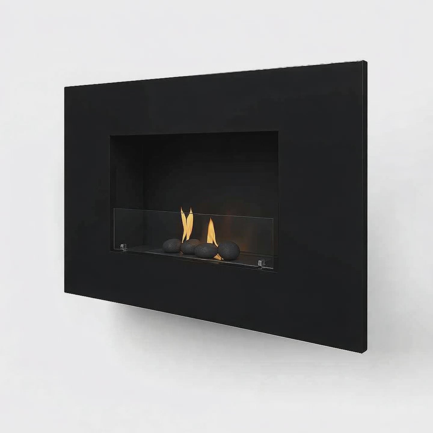 Arlington Wall-Mounted Bioethanol Fire - Black / White