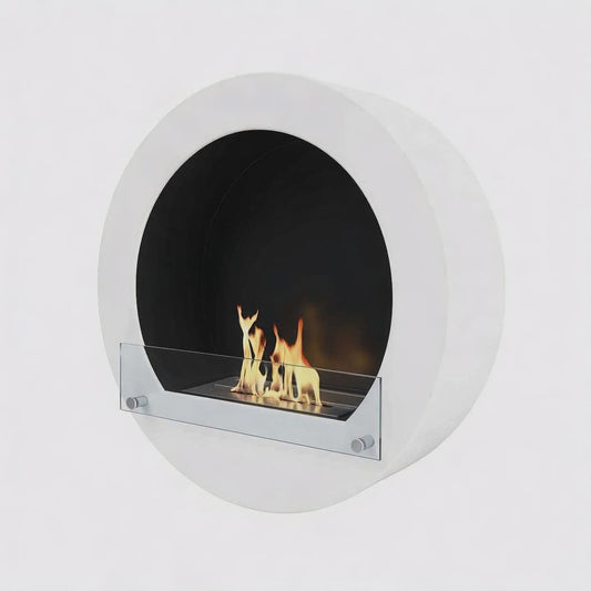 Henley Wall-Mounted Bioethanol Stove - White / Black