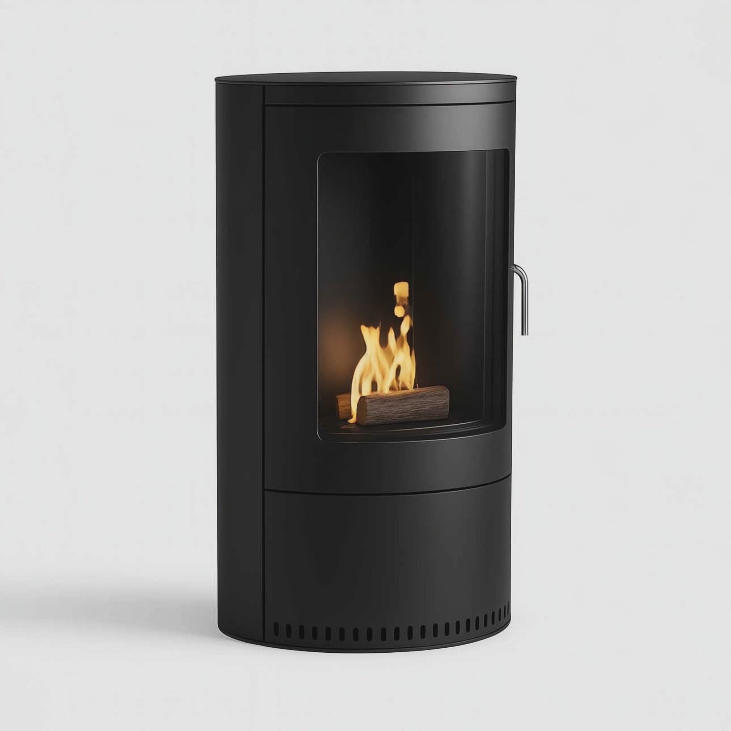 Hampton Black Bioethanol Stove.  Scandinavian styling with a 3kW heat output at The Stove House Ltd. West Sussex.