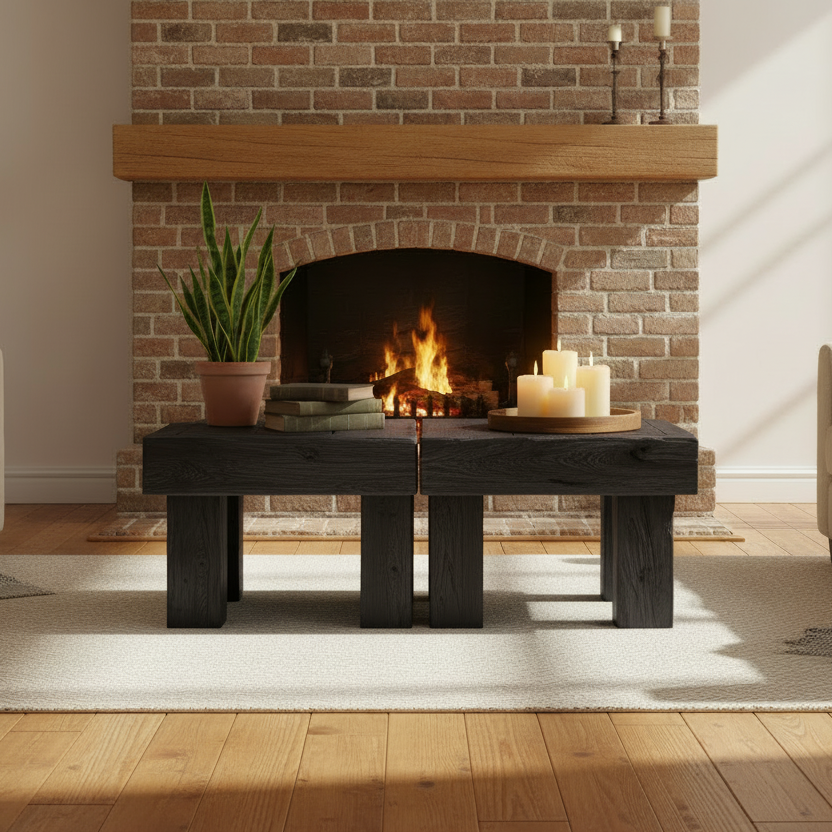Two tables in dark ebony finish
