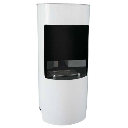  ScandiFlames Montgomery white half glass open fronted free standing bioethanol stove fire from your local bio ethanol fireplace showroom, The Stove House 01730 810931