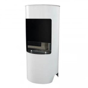  ScandiFlames Montgomery white half glass open fronted free standing bioethanol stove fire measurements from your local bio ethanol fireplace showroom, The Stove House 01730 810931
