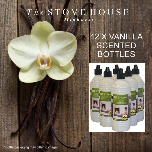 Vanilla Scented Bioethanol Fuel - 12 Bottles - The Stove House