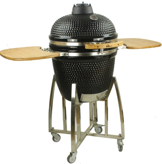 Mi-Fires 21" Black Kamado Grill all-in-one BBQ & Smoker at The Stove House Ltd. West Sussex.