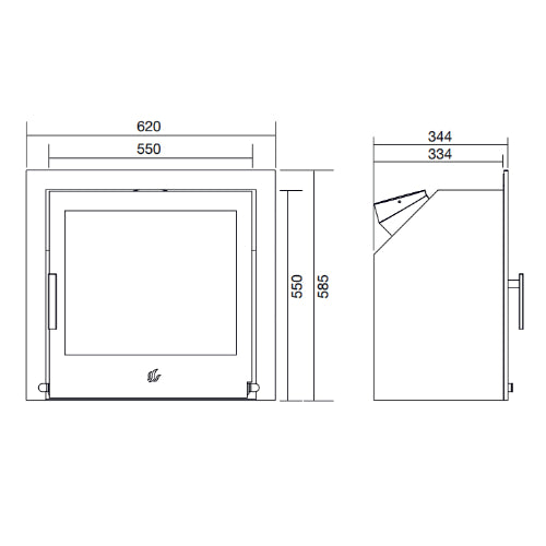 ACR Tenbury T550 ECO-BG Stove. 5kW Eco Design Ready 2022 Inset stove at The Stove House Ltd., West Sussex.
