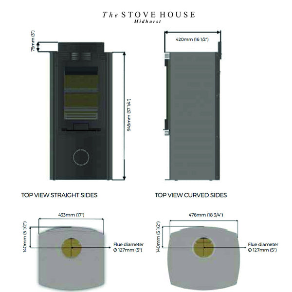 Hunter Di Lusso Euro R4 Woodburner 6kW Modern Defra Contemporary Stove –  The Stove House