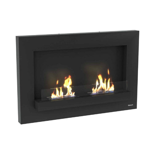 Henley London Wall-Mounted Bioethanol Fire. A perfect modern-day wall stove with a double burner for your home, with no chimney or flue required at The Stove House Ltd.