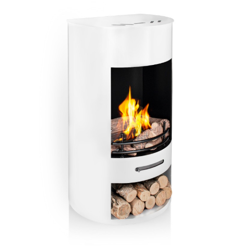 White Gloss Finish Luna Bioethanol Stove - The Stove House 01730 810931