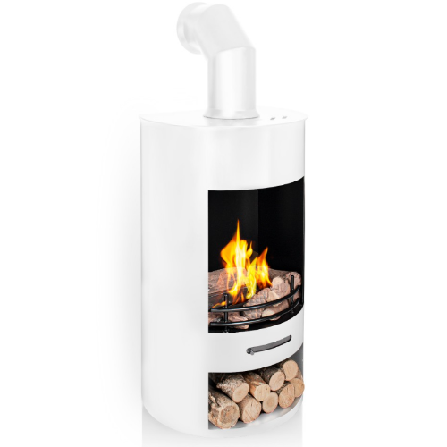 White Gloss Finish Luna Bioethanol Stove - The Stove House 01730 810931